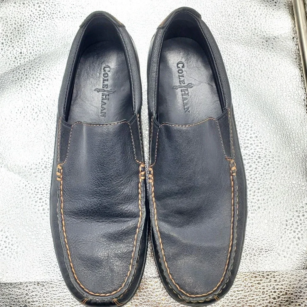 Cole Haan Tucker Venetian Loafer Shoes Mens‎ 10M Black Leather Slip On Comfort